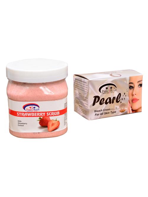 pink root pearl bleach 250gm and pink root strawberry scrub 500ml - 15060120 - Standard Image - 1