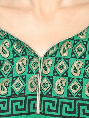 green cotton straight kurta - 15060214 - Standard Image - 4