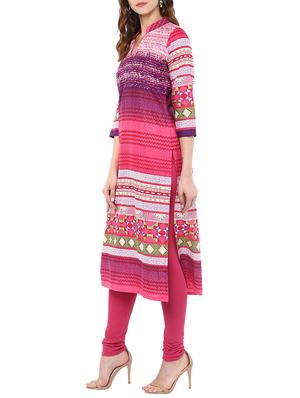 pink cotton straight kurta - 15060220 - Standard Image - 2