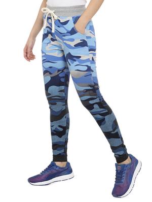 blue camouflage print cotton track pant - 15060712 - Standard Image - 2