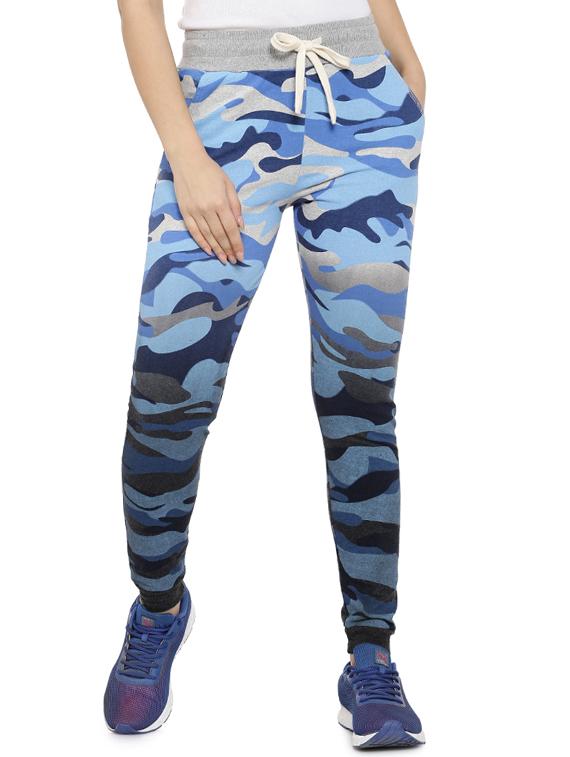 blue camouflage print cotton track pant - 15060712 - Zoom Image - 1