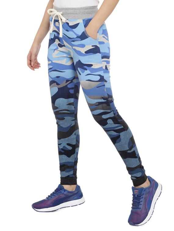 blue camouflage print cotton track pant - 15060712 - Zoom Image - 2