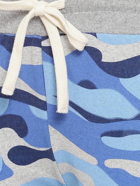 blue camouflage print cotton track pant - 15060712 - Zoom Image - 4