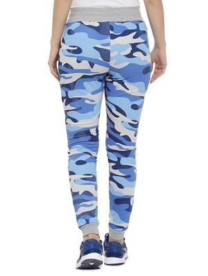light blue cotton printed track pants - 15060714 - Standard Image - 3