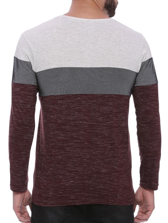 maroon cotton front print t-shirt - 15060717 - Zoom Image - 3