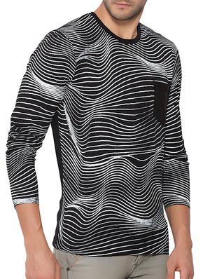 black cotton front print tshirt - 15060721 - Standard Image - 2