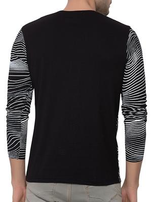 black cotton front print tshirt - 15060721 - Standard Image - 3