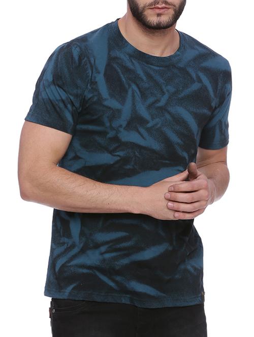 blue cotton all over print t-shirt - 15060725 - Standard Image - 1