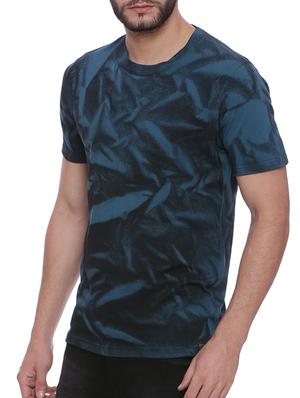 blue cotton all over print t-shirt - 15060725 - Standard Image - 2