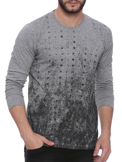 grey cotton front print t-shirt - 15060748 - Standard Image - 1