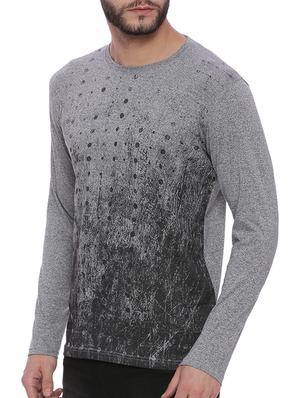 grey cotton front print t-shirt - 15060748 - Standard Image - 2