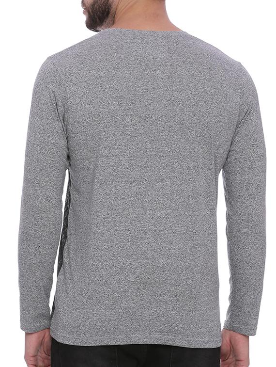 grey cotton front print t-shirt - 15060748 - Zoom Image - 3