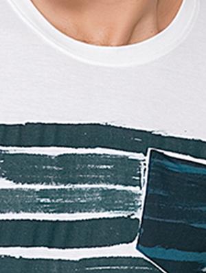 blue cotton front print t-shirt - 15060753 - Standard Image - 4
