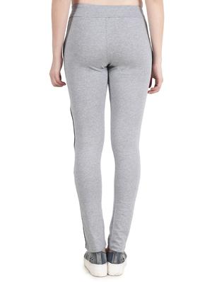grey solid cotton track pants - 15061281 - Standard Image - 3