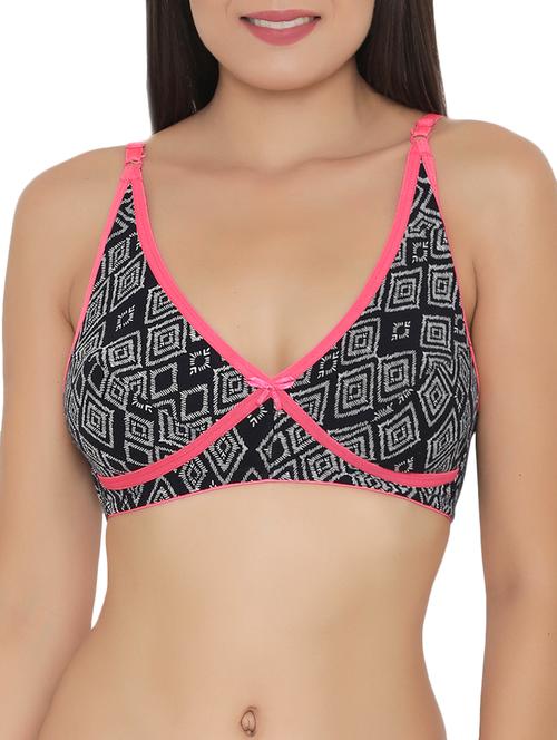 bow patch contrast bind bra - 15061305 - Standard Image - 1