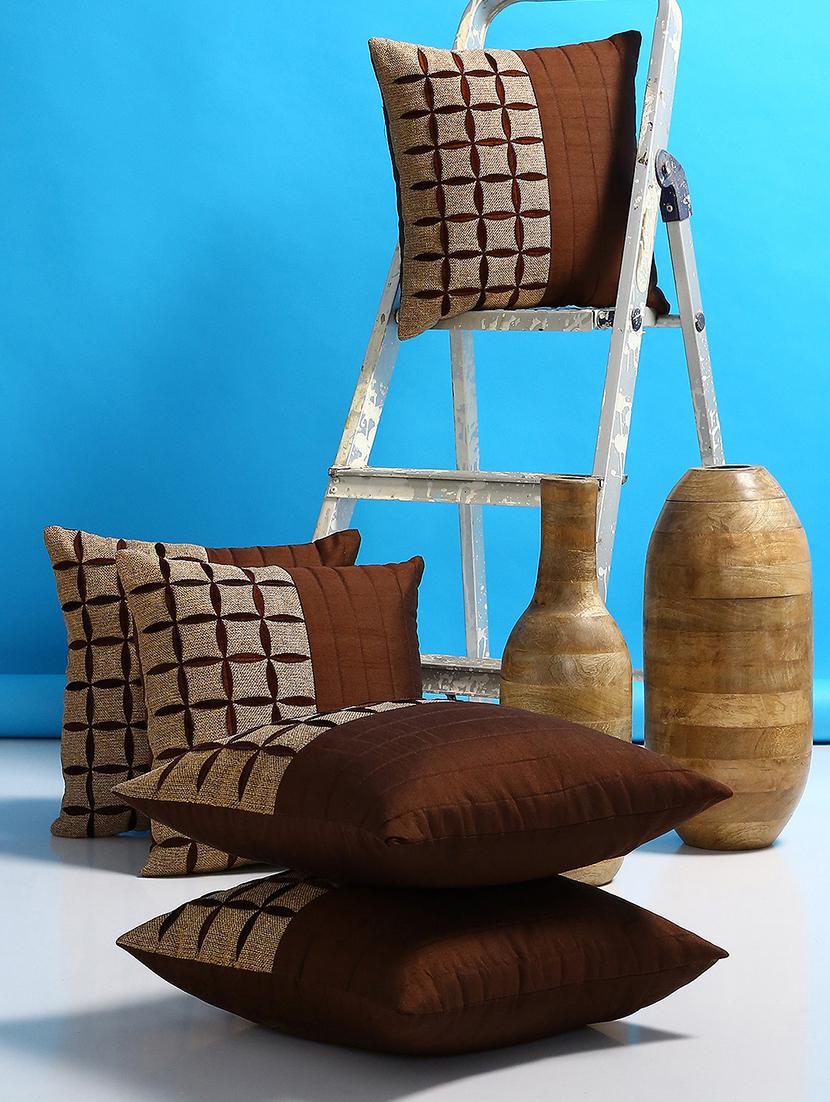 set of 5 jute cushion covers - 15061629 - Zoom Image - 1