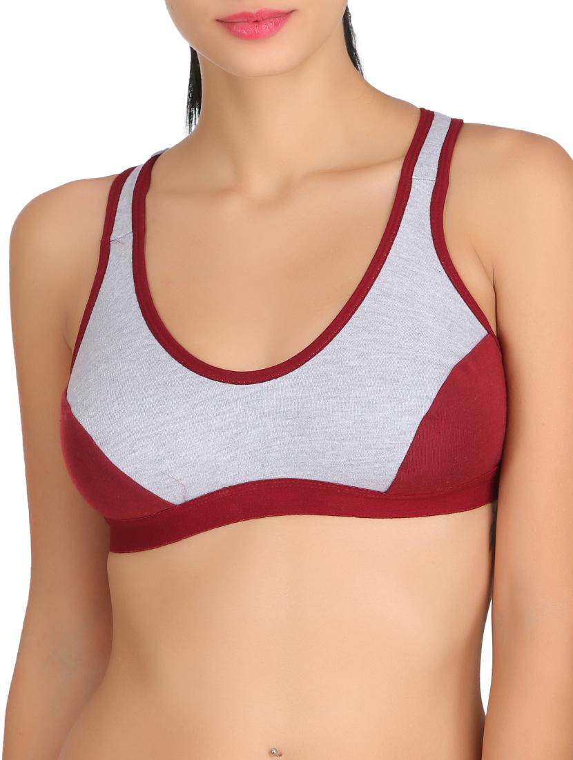 color block sports bra - 15061689 - Zoom Image - 1