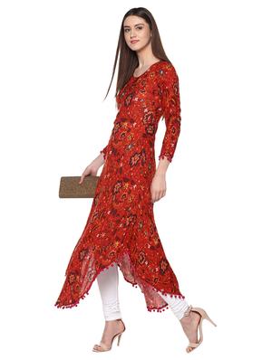 asymmetric printed kurta - 15061751 - Standard Image - 4