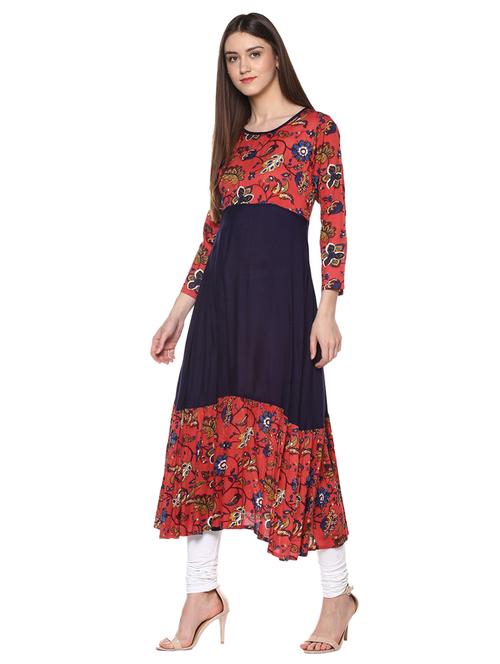 floral flared kurta - 15061752 - Standard Image - 1
