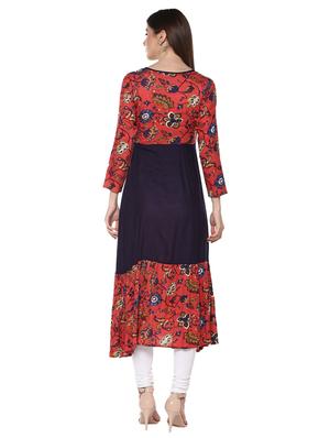 floral flared kurta - 15061752 - Standard Image - 3