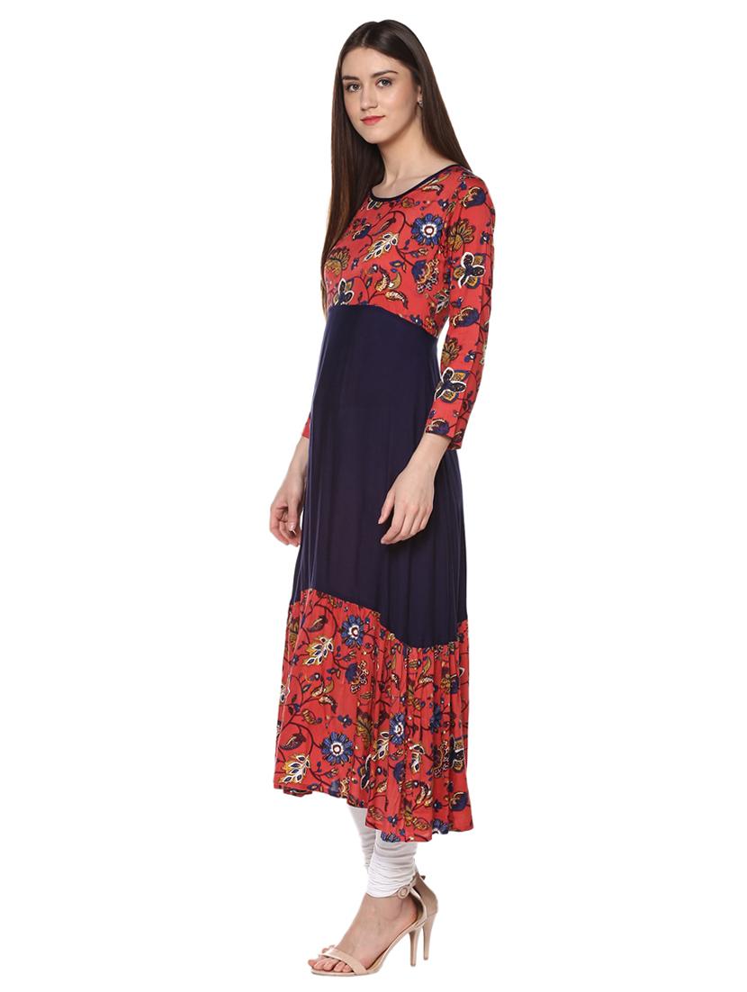 floral flared kurta - 15061752 - Zoom Image - 2