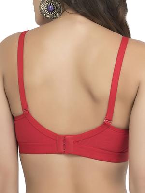 solid red cotton bra - 15063453 - Standard Image - 3