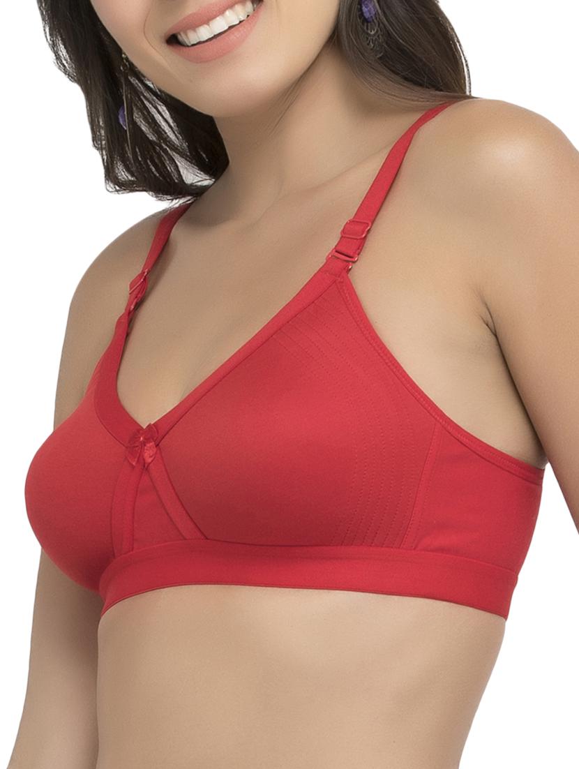 solid red cotton bra - 15063453 - Zoom Image - 2