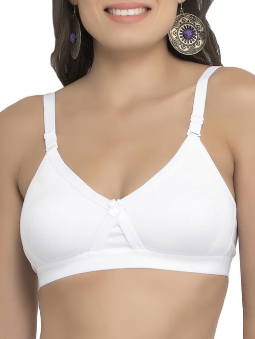 solid white cotton bra - 15063455 - Standard Image - 1