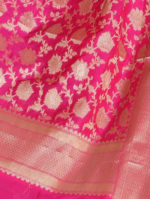 pink art silk banarasi dupatta - 15063585 - Standard Image - 3