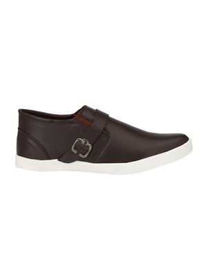 brown leatherette casual slipon - 15064474 - Standard Image - 2