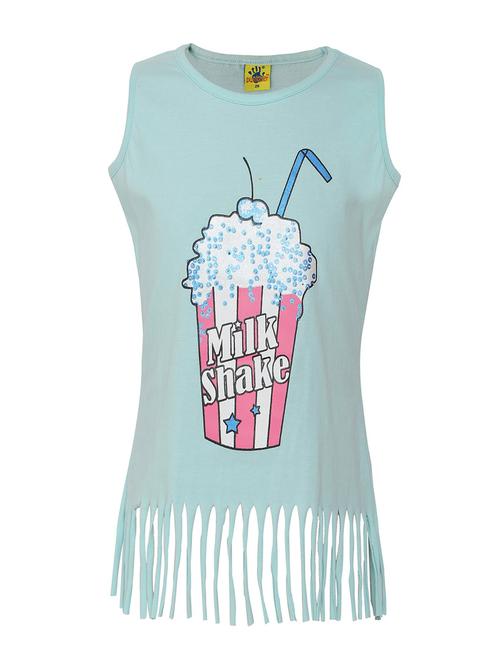 fringed hem graphic print top - 15065129 - Standard Image - 1