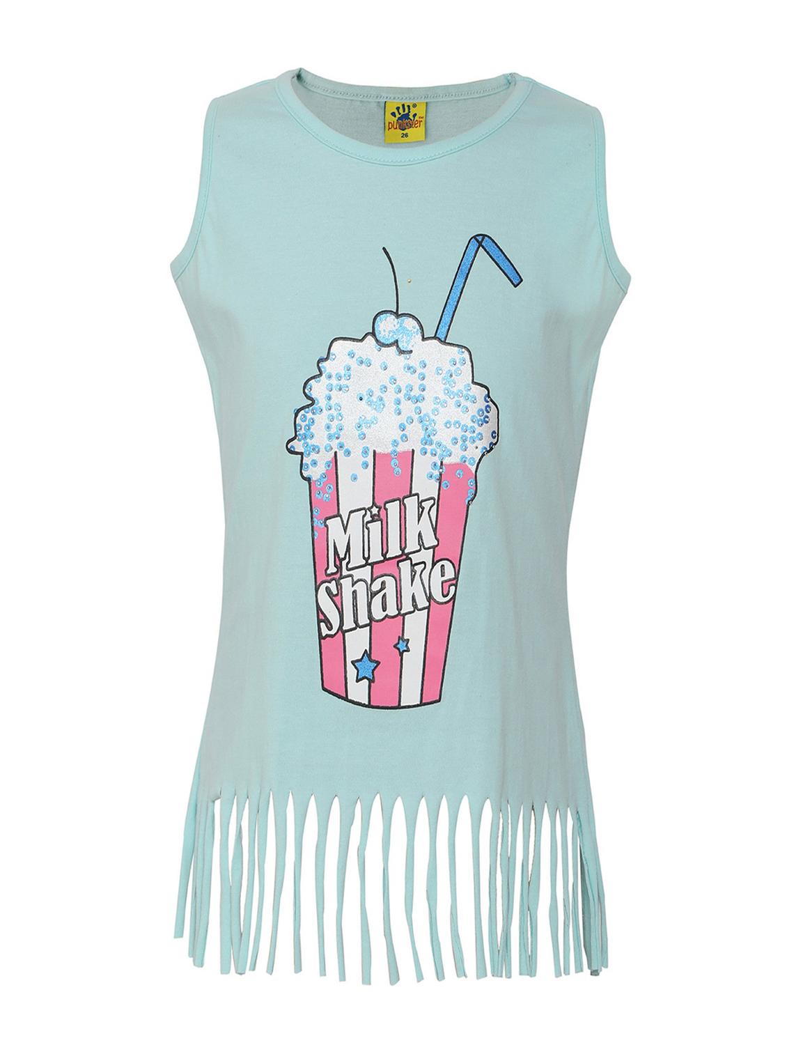 fringed hem graphic print top - 15065129 - Zoom Image - 1