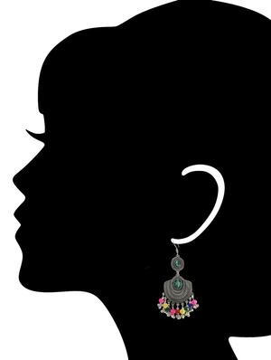 green crystal drop earrings - 15066355 - Standard Image - 2