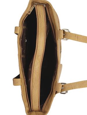 beige leatherette regular handbag - 15066627 - Standard Image - 3