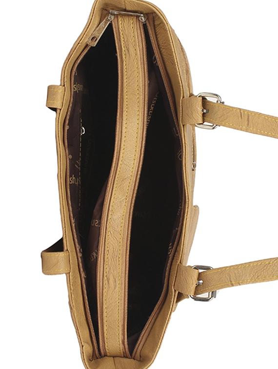 beige leatherette regular handbag - 15066627 - Zoom Image - 3
