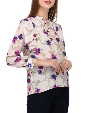 beige printed top - 15066735 - Standard Image - 2