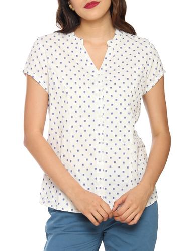 white polka doted cotton top - 15066958 - Very Small Image - 1