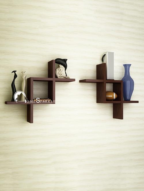 set of 2 zig zag wall shelf - 15067194 - Standard Image - 1