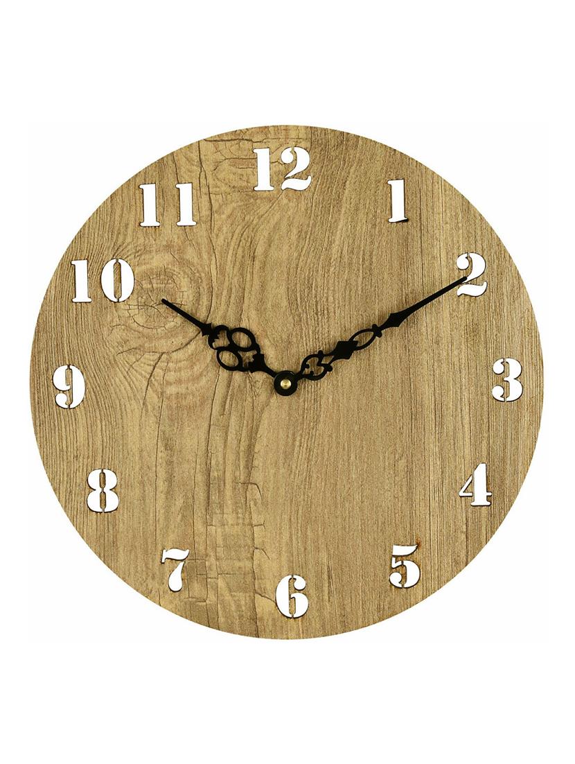 manufactured wood 10inch designer wall clock - beige - 15067271 - Zoom Image - 1