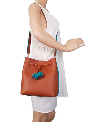 tan leatherette regular sling bag - 15067501 - Standard Image - 5