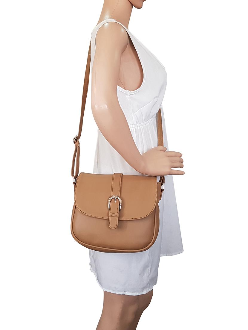 brown leatherette regular sling bag - 15067520 - Zoom Image - 5
