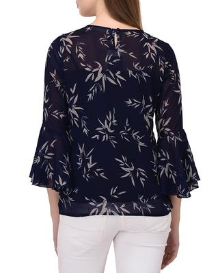 navy blue printed top - 15067666 - Standard Image - 3