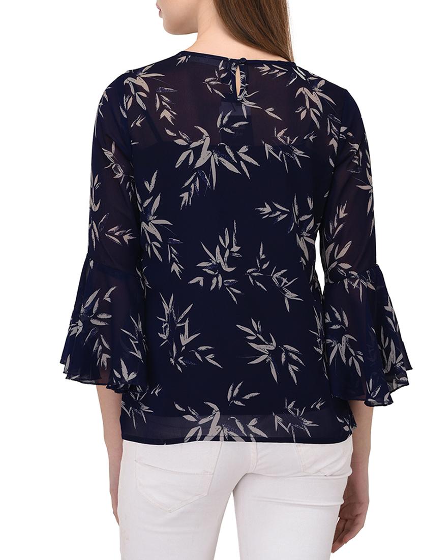 navy blue printed top - 15067666 - Zoom Image - 3