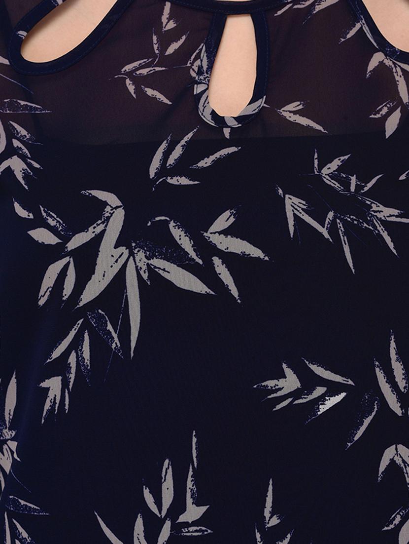 navy blue printed top - 15067666 - Zoom Image - 4
