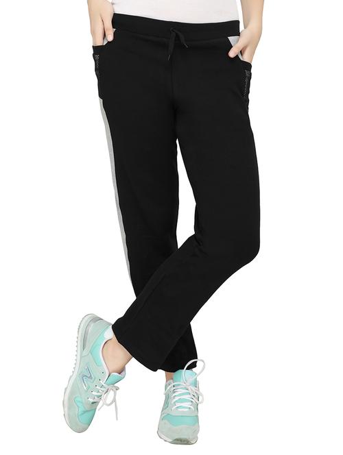 black cotton track pants - 15068458 - Standard Image - 1