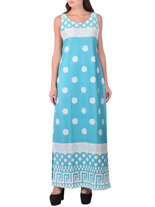 blue cotton aline kurta - 15068547 - Standard Image - 1