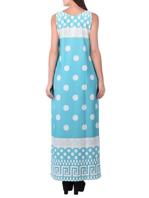 blue cotton aline kurta - 15068547 - Standard Image - 3