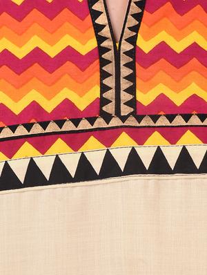 beige cotton straight kurta - 15068550 - Standard Image - 4