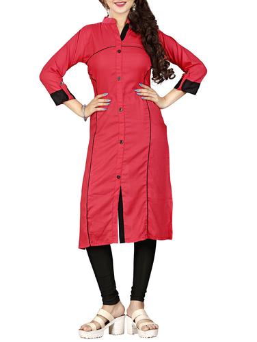 piping straight kurta - 15068565 - Very Small Image - 1