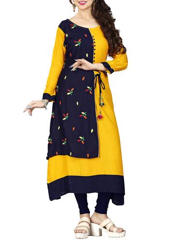 a-line embroidered kurta - 15068568 - Very Small Image - 1